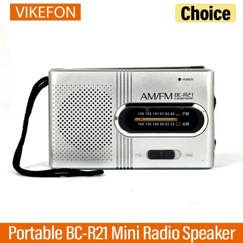 BC-R21/961/962 Mini Radio AM FM Battery Operated Portable Radio Best Reception Longest Lasting for Running Walking Home Soundbox