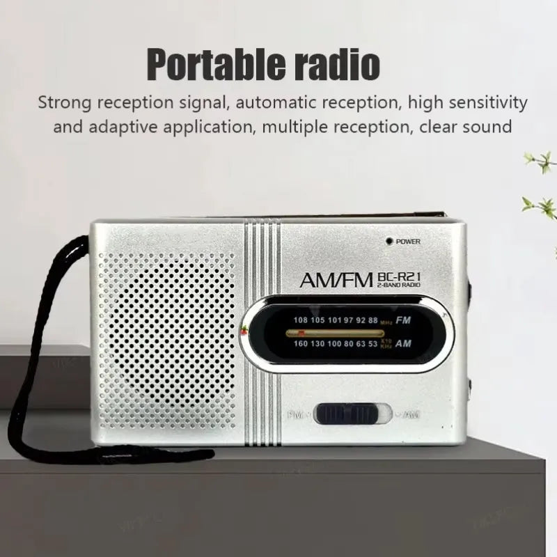 BC-R21/961/962 Mini Radio AM FM Battery Operated Portable Radio Best Reception Longest Lasting for Running Walking Home Soundbox