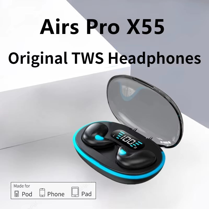 X55 Sleeping Earbuds Wireless Mini Headphones for Work TWS Bluetooth Earphone Stereo Hidden Headsets with Mic HD Call Waterproof