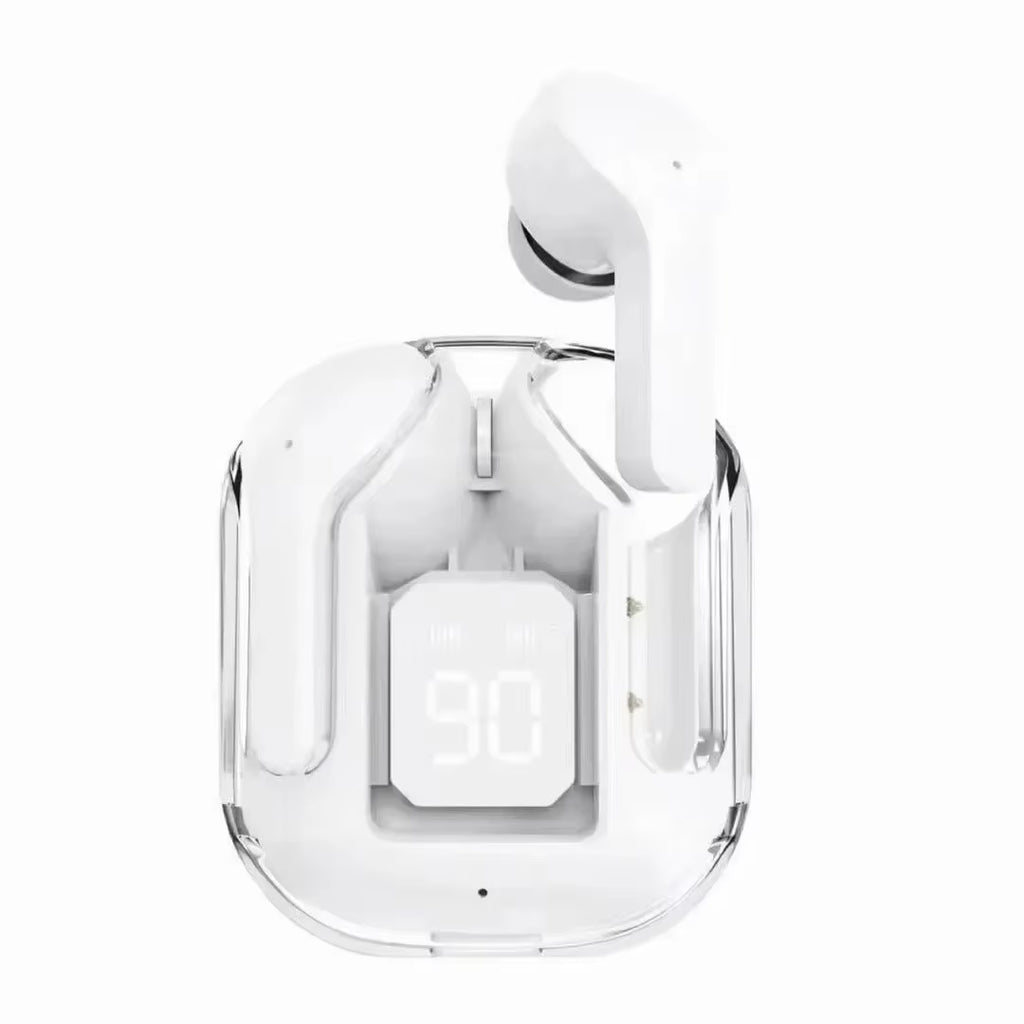 TWSHK3 Wireless Bluetooth Earphone Noise Canceling Hifi Stereo Sport Headphones with Digital Display Transparent Charging Case