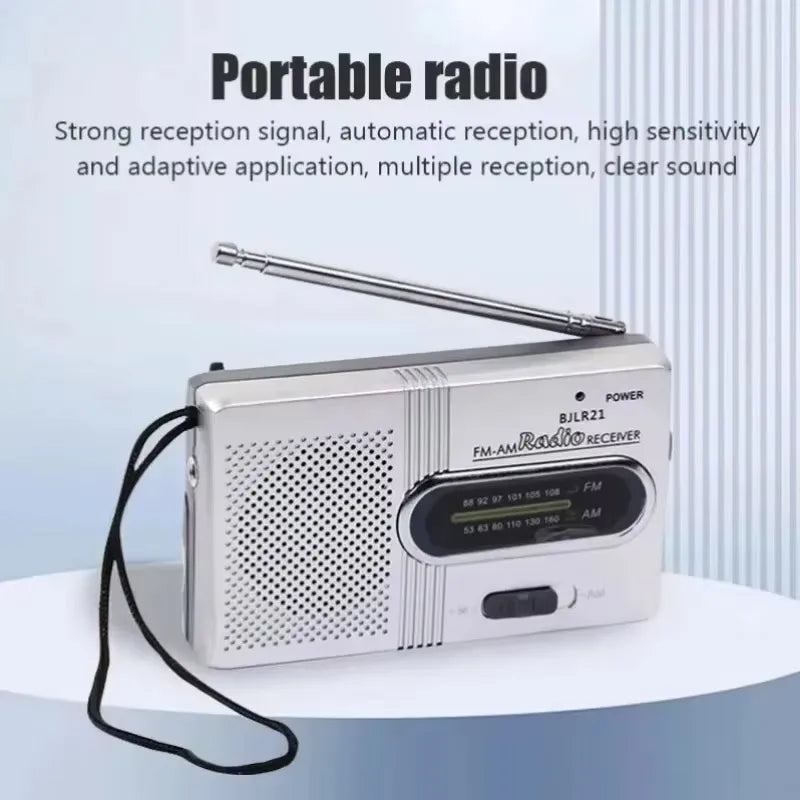 BC-R21/961/962 Mini Radio AM FM Battery Operated Portable Radio Best Reception Longest Lasting for Running Walking Home Soundbox