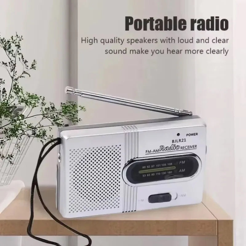 BC-R21/961/962 Mini Radio AM FM Battery Operated Portable Radio Best Reception Longest Lasting for Running Walking Home Soundbox