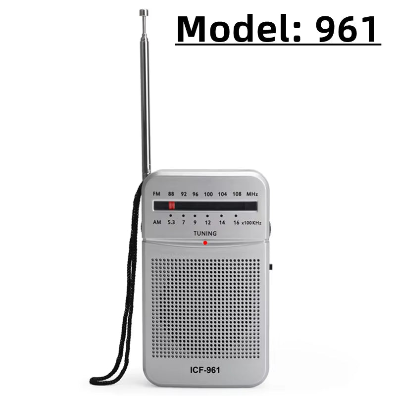 BC-R21/961/962 Mini Radio AM FM Battery Operated Portable Radio Best Reception Longest Lasting for Running Walking Home Soundbox