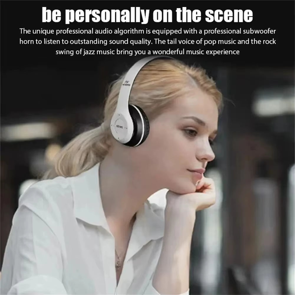 P47 Foldable Wireless Bluetooth 50 HIFI Stereo Bass Headphones for Music Gaming Kids Girls Smartphone Audio Earphones Device